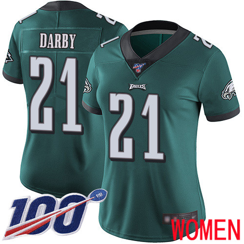 Women Philadelphia Eagles #21 Ronald Darby Midnight Green Team Color Vapor Untouchable NFL Jersey Limited 100th